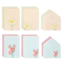 모노라이크 레터 편지지 8종 x 4p + 봉투 8종 x 2p 세트, Flower For You, 6세트