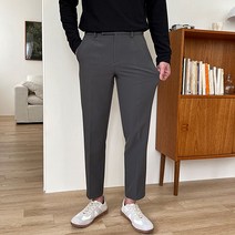 남자 S-4XL 숏 롱 기모 본딩 스판 슬랙스 9부 10부 2type 슬림핏 팬츠 겨울 바지 옷 코디