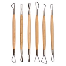 트윈 엔드 리본 도자기 점토 조각 모델링 도구 공예 키트 6 개 세트