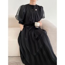 반소매 빅펄 오스카 블라우스