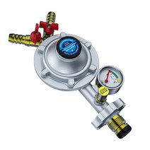 가정용 가스 방폭 감압 밸브 LPG 감압기 압력 조절기, 압력계 부착 이중구 방폭형 감압밸브, 압력계+ 두꺼운 방폭형 감압밸브+2m 관