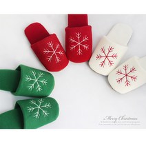 눈꽃자수 실내화 실내 슬리퍼 3색상, 그린