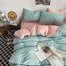 블랙 침구 세트 소년 소녀 침실 씻어 면화 듀벳 커버 Pillowcase 침대보