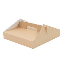 크라운포장 손잡이형 크라프트(KP) 사각 피자박스 9인치(255 X 255 X 45mm) 30개입 포장 음식 단상자 식품 패키지 용기