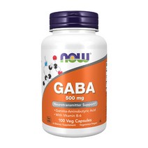 Now Foods 가바 GABA 500mg 100캡슐, 100정, 1개
