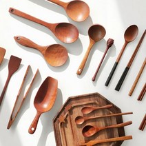 천연 옻칠 대추나무 조리도구 수저세트 모음 꿀봉 우드 티포크 버터나이프 밥주걱 나무 뒤집개 국자, 19.다용도 스쿱