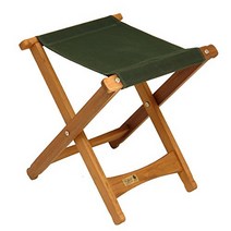 BYER OF MAINE Pangean Folding Stool Hardwood Easy to Fold and Carry Wood Folding Stool Canvas, 1, Green