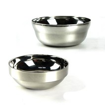 스텐국그릇 대접 이중 밥공기 그릇 국산 식기 국그릇, 이중(중), 1개