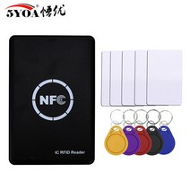 NFC 스마트 카드 리더 작가 RFID 복사기 복사기 13.56MHz USB 프로그래머 키 fobs 카드 ID IC EM UID S50 MF ISO14443A 태그|컨트롤카드, 단일, with 5 Keys 5 Cards