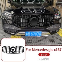 벤츠 그릴 세로그릴 다이아몬드그릴 메르세데스 gle w167 gle 2020 gle 350amg 450 500e 외부 장식 액세서리용 미들 메쉬 교체, gls x167 블랙용
