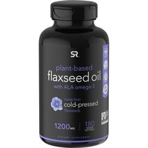 스포츠리서치 식물성 아마 씨 오일 1200mg 베지 소프트젤 글루텐 프리 비건, 180개입, 1개, 180정