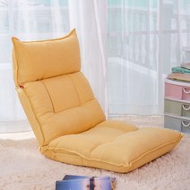 레이지다이어리 라텍스 좌식 소파 등받이 조절가능 패브릭 1인용 의자, 옐로우
