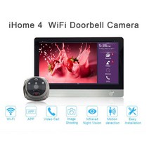 현관 인터폰 비디오폰 Rollup Ihome4 스마트 홈 인터콤 도어 뷰어 틈 구멍 무선 비디오 IP 카메라 아이 와, 02 Silver