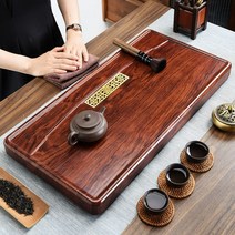 스퀘어 원목 다도 차판 차반 전목 차탁 다판 티트레이 다관 퇴수기, 풍경 흑단 (80X40X4cm)