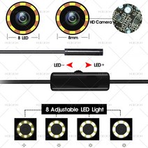 고성능 8mm 5.0MP 1200P 무선 WIFI HD 내시경 카메라 IOS 아이폰 호환 안 드 로이드 전화 pc 유연한 뱀 튜브 오토차 검사 Borescope, [05] 10m, [02] Hard Wire, 01 Soft Cable