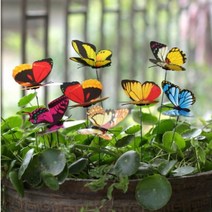 아파트 마당 정원 화분 나비 모형 꽃 인테리어 꾸미기 꽂이, 7cm1p