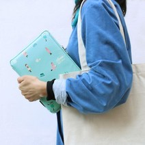 파스텔 소녀 종이책커버 소설책파우치 휴대용 실물책 책보호 독서, 웜그레이