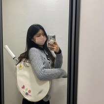 테니스슬링백 트렌디한 테니스 라켓 케이스 가방 백팩 현물 한국구매대행 러브포티 백 심플, 02 푸른 가장자리（국내 현물 당일 배송）