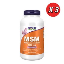 나우 푸드 MSM 1500 mg 200정 X 3통, 1개, 기본