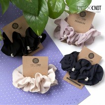 [KNOTXKNOT] 진주랩핑 쉬폰 프리미엄 곱창 헤어밴드