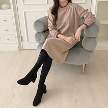 여자 베이직 수수한 키커보이는 모임룩 미디원피스