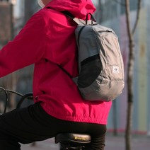 위크무드 포켓 초경량 백팩 휴대용 등산 여행 가방, 그레이