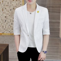 반팔 여름 블레이저 남자 7부 마이 아우터 자켓 남성 오피스룩 가을 시원한 오버핏 하객룩 정장