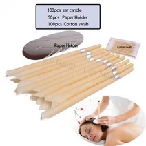10-100pcs 밀랍 귀 호피 양초 귀 왁스 제거 도구 인디애나 아로마 테라피 귀 양초 coning 자연 치료 귀 관리 양초, 10세트