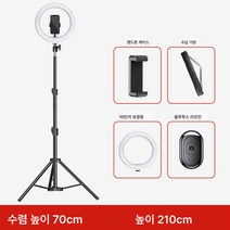 핸드폰 거치대 삼각대 셀카 촬영 삼각대 보광등 촬영 풀세트 장비 바닥형 야외 다용도 범용 휴대용 신축 게으름뱅이 지지대 선반, 2.1M바닥브래킷 휴대전화클립 보관가방 Selfie장B, 하나