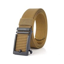 Hefujufang 나일론 래칫 벨트 남성/여성용 골프 웹 벨트 자동 슬라이드 버클 발렌타인 데이 선물 브라운. Medium, Brown, Brown