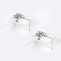 star starred 투명 케이크 상자 흰 뚜껑 올인클루시브, 미디엄(2호~3호 1단) 2개, 1개
