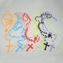 천주교성물 첫영성체선물 묵주 빛나는 목걸이 플라스틱 구교도 십자가 목걸이 빛나는 종교적인, 없음