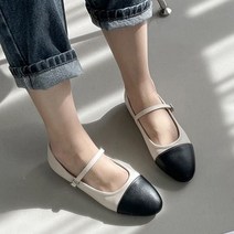 바네트 둥근코 메리제인 배색 단화 빈티지 로맨틱 러블리 봄코디 플랫 슈즈 여자 봄신발 스트랩 버클 샌들 구두 1cm