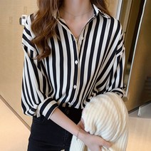 패스타임 베이직 스트라이프 블라우스 셔츠 여성 오피스룩 출근룩 하객룩