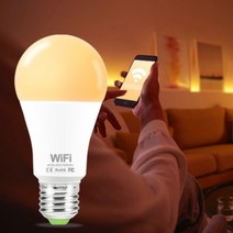 WIFI연결 원격조절 LED 전구 누워서 자동 스마트 불끄기 자취필수템 IOT 무선 타이머, 1개, 웜톤