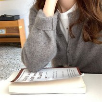 앙고라 니트 카디건 여성