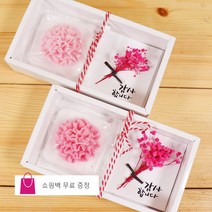 [미세스라라] 카네이션비누(1ea)+플라워카드(소) 선물세트, 1)프리저브드안개꽃(분홍) 선물세트, 1세트
