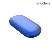 양면발열 휴대용 손난로 보조배터리 대용량 7500mAh 충전식 손난로 전용파우치 HOT7, 블루