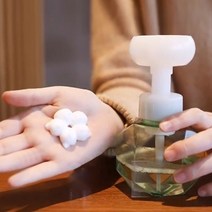 꽃 모양 거품 핸드워시 디스펜서 300ml [물비누 손세정제 욕실 통 펌프 리필 용기 버블 거품기디스펜서], 블루