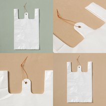 마트498 200p 흰색 비닐봉투 (2호) 옷가게비닐 악세사리봉투 음식점봉투 손잡이봉투 비닐봉지 큰봉투 비닐봉투도매