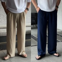 1+1 포트 여름 투턱 밴딩 린넨 와이드 팬츠