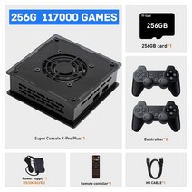 콘솔 레트로 게임기 레트로 게임 슈퍼 콘솔 X 프로 플러스 비디오 PSP/PS1/N64/MME/D HD 출력 TV 박스용 11, 06 Black-256G-706W-2, AU
