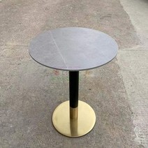 노감성 사리넨테이블 대리석테이블 원형 스튜디오 거실 사각 원형식탁 밀크티 디자인 라운드 커피 북유럽 테이블 마블링+튤립 가게 플레어 M2CFG, 60x60x75cm, AS.아르마니 그레이 라운드 테이블-하프 골드 도금