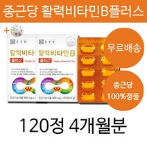 종근당 비타민 플러스 활력비타민 비타민B B1 B2 B6 B12 하루 한알 한정 복합 복합제 남성용 여성용 온가족 필수 건강기능식품 +알약케이스증정, 4개월분(인기할인)