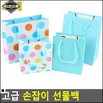일회용가방 넥타이 및 스카프 포장용 손잡이 선물백 쇼핑백 판촉가방, 1개, 무지아쿠아-소