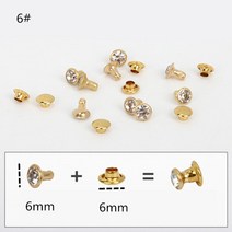 리벳제거 라인스톤 마감 리벳 공예 의류 가방 가죽 장식 스터드 유리 네일 드릴 비트 세트, [03] 200 set, 11 golden 6mm_03 200 set