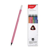 모나미 바우하우스 삼각 지우개 연필 2B 6005, 랜덤, 24개