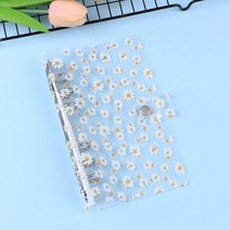 A7A6A5 로즈 골든 퍼플 블루 윤기 나는 블링 바인더 노트 커버 일기 일정 플래너 종이 학교 문구, A5, Small daisy