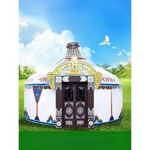몽골 게르 케빈 텐트 다인용 서커스 텐트 감성 캠핑장, C.레드 옐로우 화이트 블루 그린