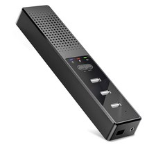 Huante 3 in 1 컴퓨터 스피커(마이크 및 허브 포함) USB 회의 스피커 화상 회의용 PC 마이크, Black